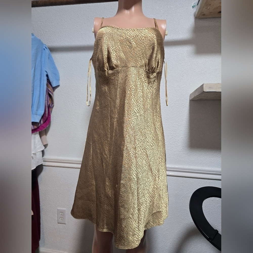 Elegant Gold Sleeveless Dress